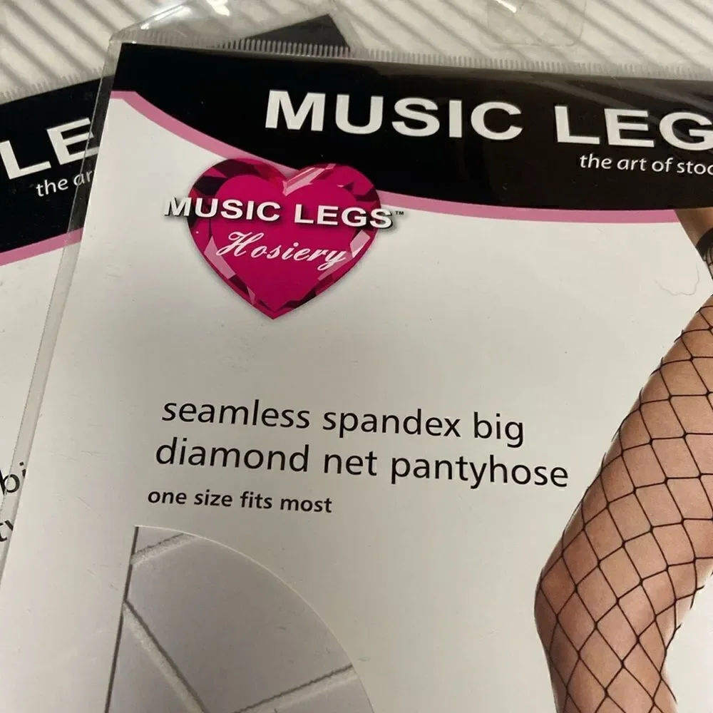 Hosiery seamless White spandex big diamond net pantyhose OSFM 5 pair bundle NWT